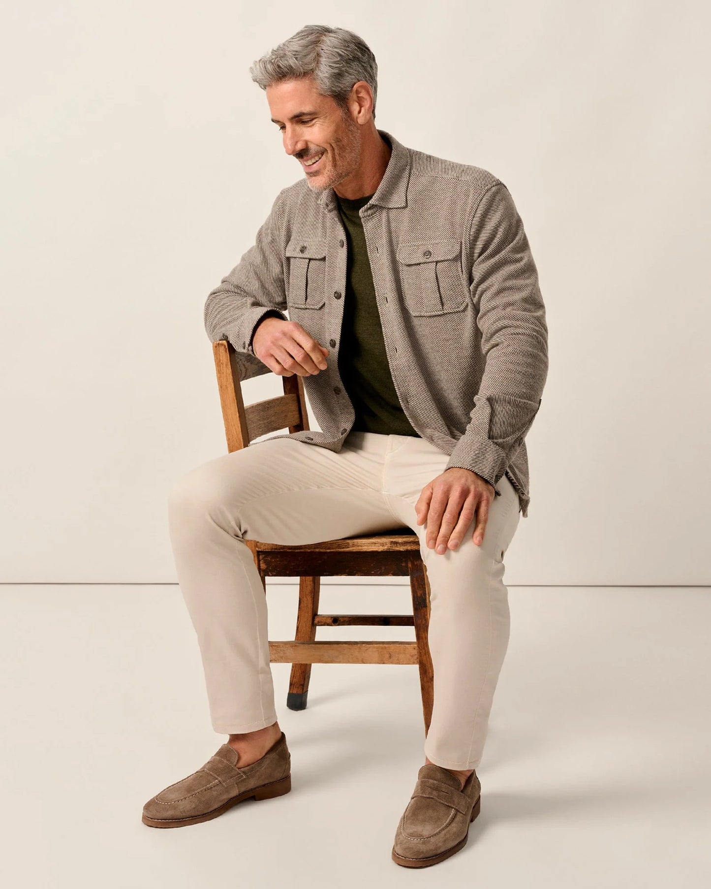 JOHNNIE-O Carl Stretch Knit Flannel Lodge Overshirt