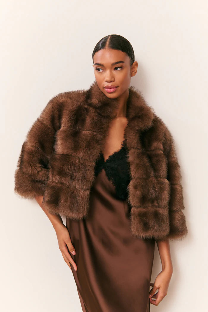 LOVE SHACK FANCY Gelman Faux Fur Jacket