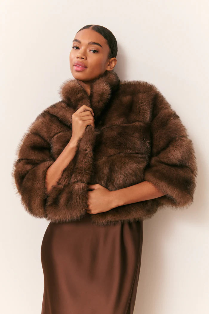 LOVE SHACK FANCY Gelman Faux Fur Jacket