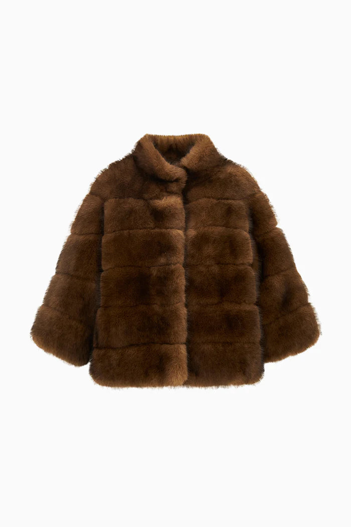 LOVE SHACK FANCY Gelman Faux Fur Jacket