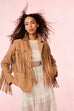 LOVE SHACK FANCY Geraline Suede Fringe Jacket