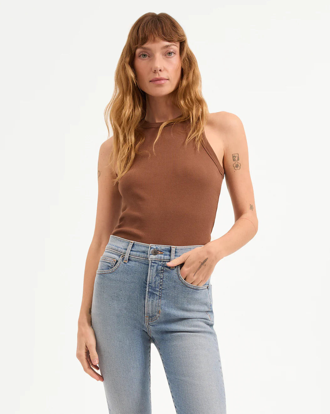 VERONICA BEARD Jordyn Cropped Tank Top