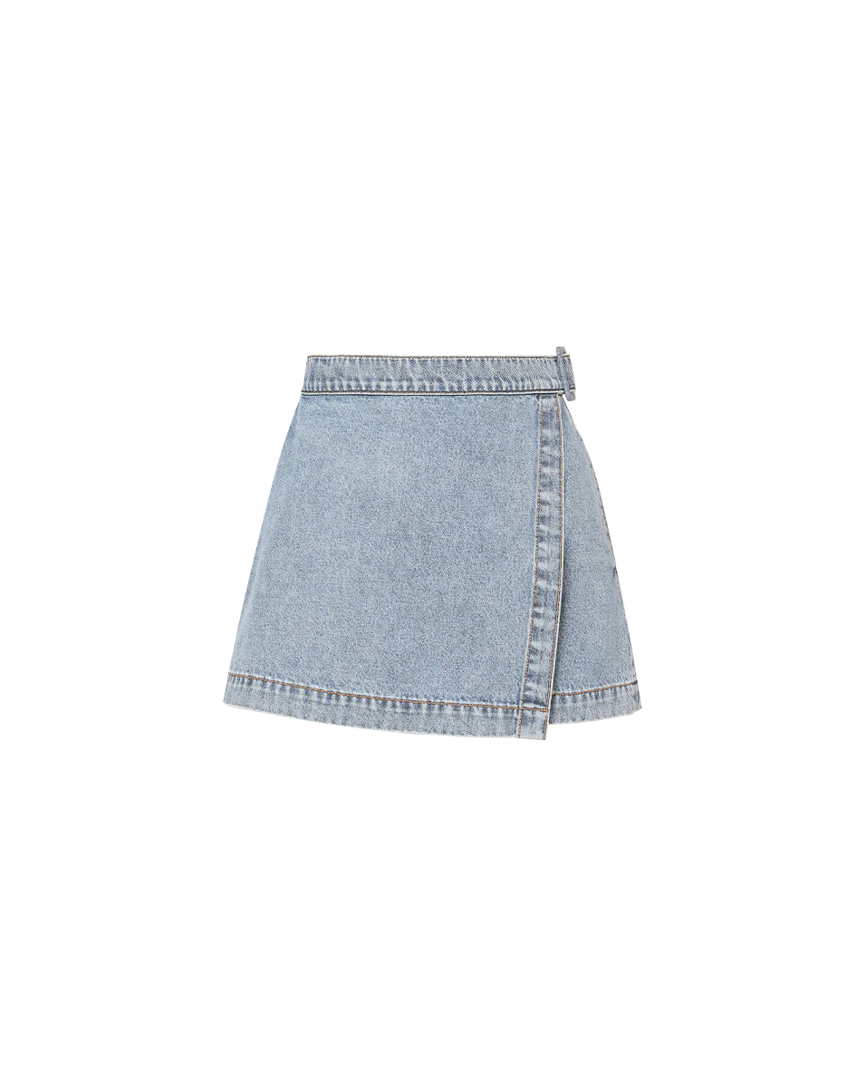 VERONICA BEARD Diaz Denim Wrap Skort