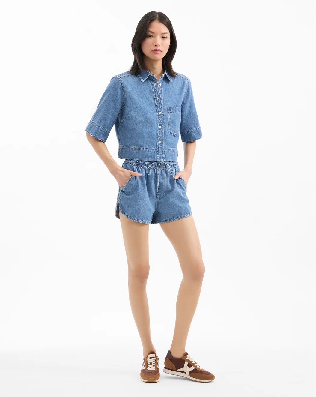 VERONICA BEARD Nessie Denim Drawstring Short