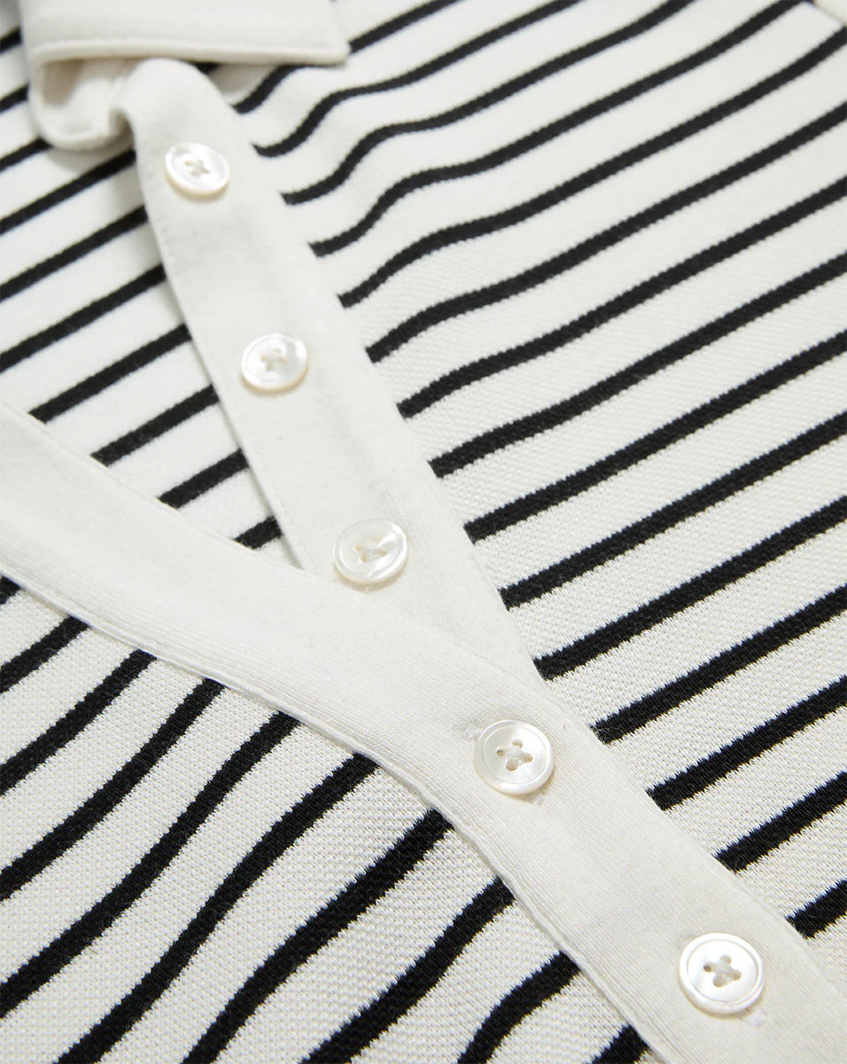 VERONICA BEARD Lanier Striped Polo Dress