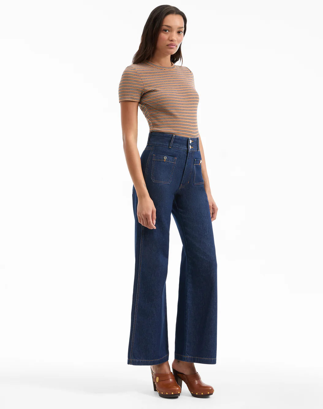 VERONICA BEARD Taylor Patch-Pocket Wide-Leg Jean
