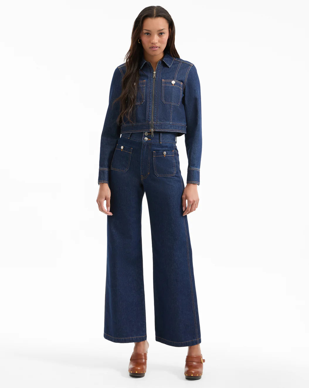 VERONICA BEARD Taylor Patch-Pocket Wide-Leg Jean