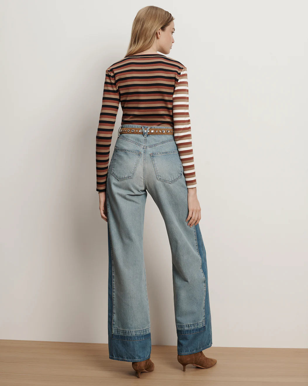 VERONICA BEARD Dilia Striped Button Down T-Shirt