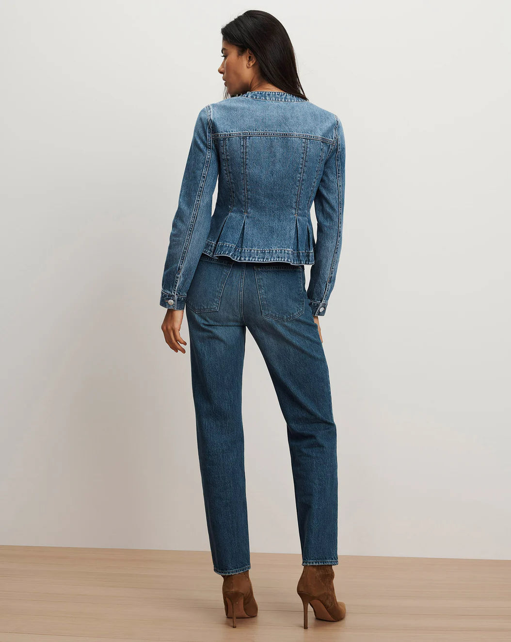 VERONICA BEARD Sahara Peplum Denim Jacket