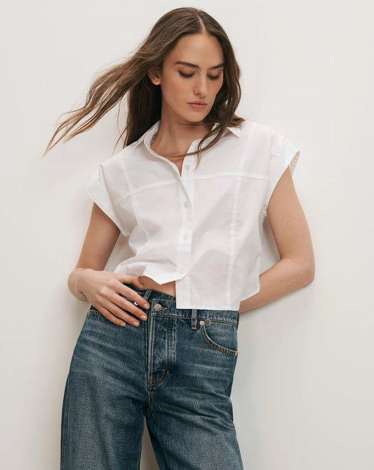 VERONICA BEARD Nestor Cropped Button-Down