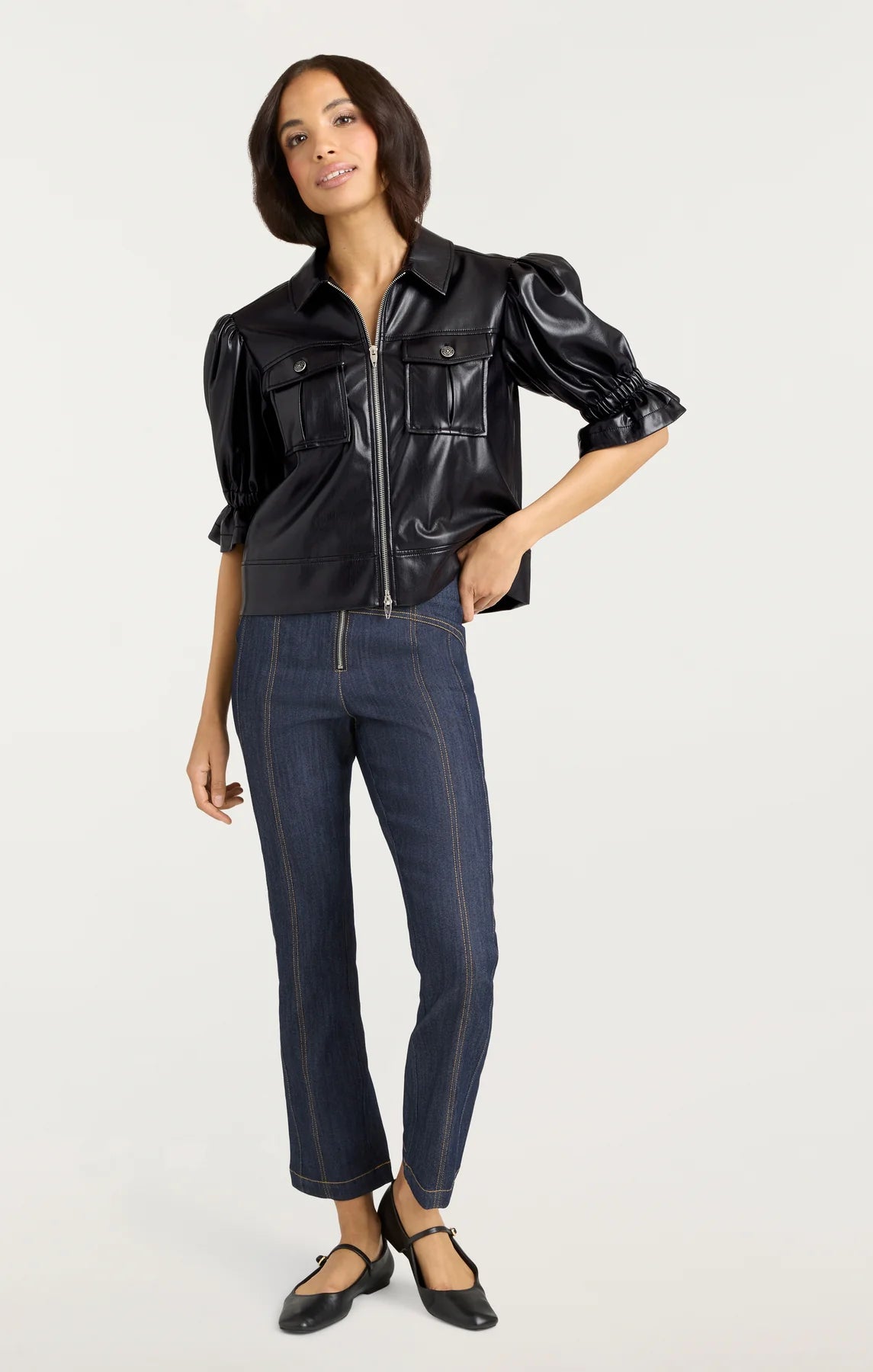 CINQ A SEPT Lite Vegan Leather Holly Jacket