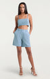 CINQ A SEPT Chambray Heatset Nikki Top