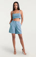 CINQ A SEPT Chambray Heatset Nikki Top