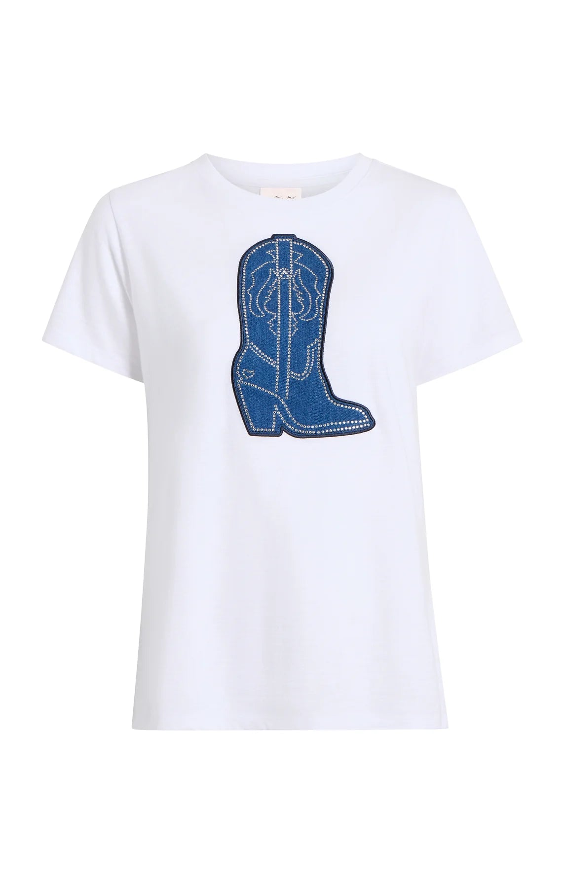 CINQ A SEPT Silver Studs Denim Boot Tee