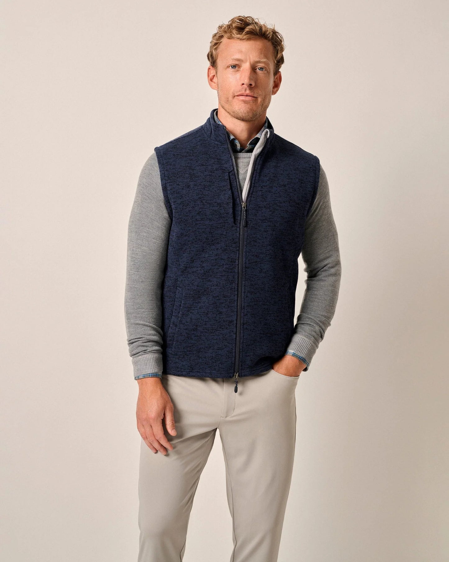 JOHNNIE-O Denalis Double Zip Fleece Vest