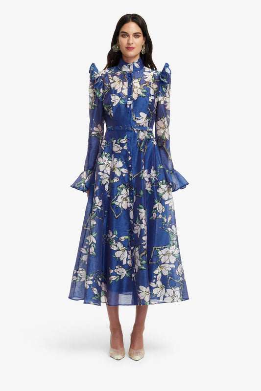 LEO LIN Katrina Butterfly Sleeves Midi Dress