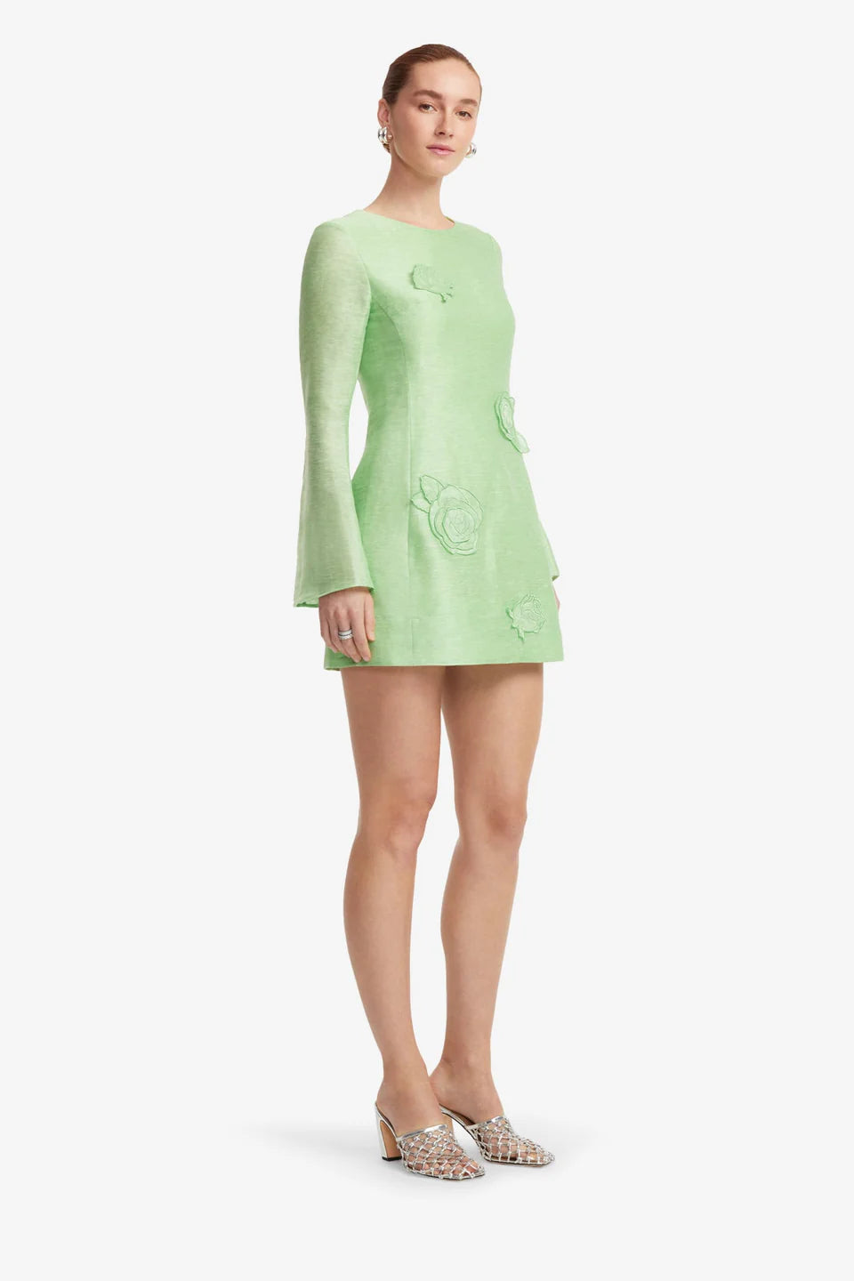 LEO LIN Suzanne Applique Long Sleeve Mini Dress 12 LEO LIN Suzanne Applique Long Sleeve Mini Dress 12