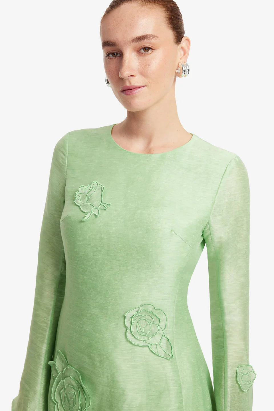 LEO LIN Suzanne Applique Long Sleeve Mini Dress 12 LEO LIN Suzanne Applique Long Sleeve Mini Dress 12