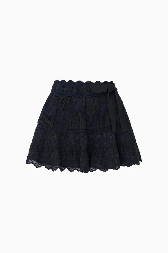 LOVE SHACK FANCY Nerina Cotton Lace Mini Skirt