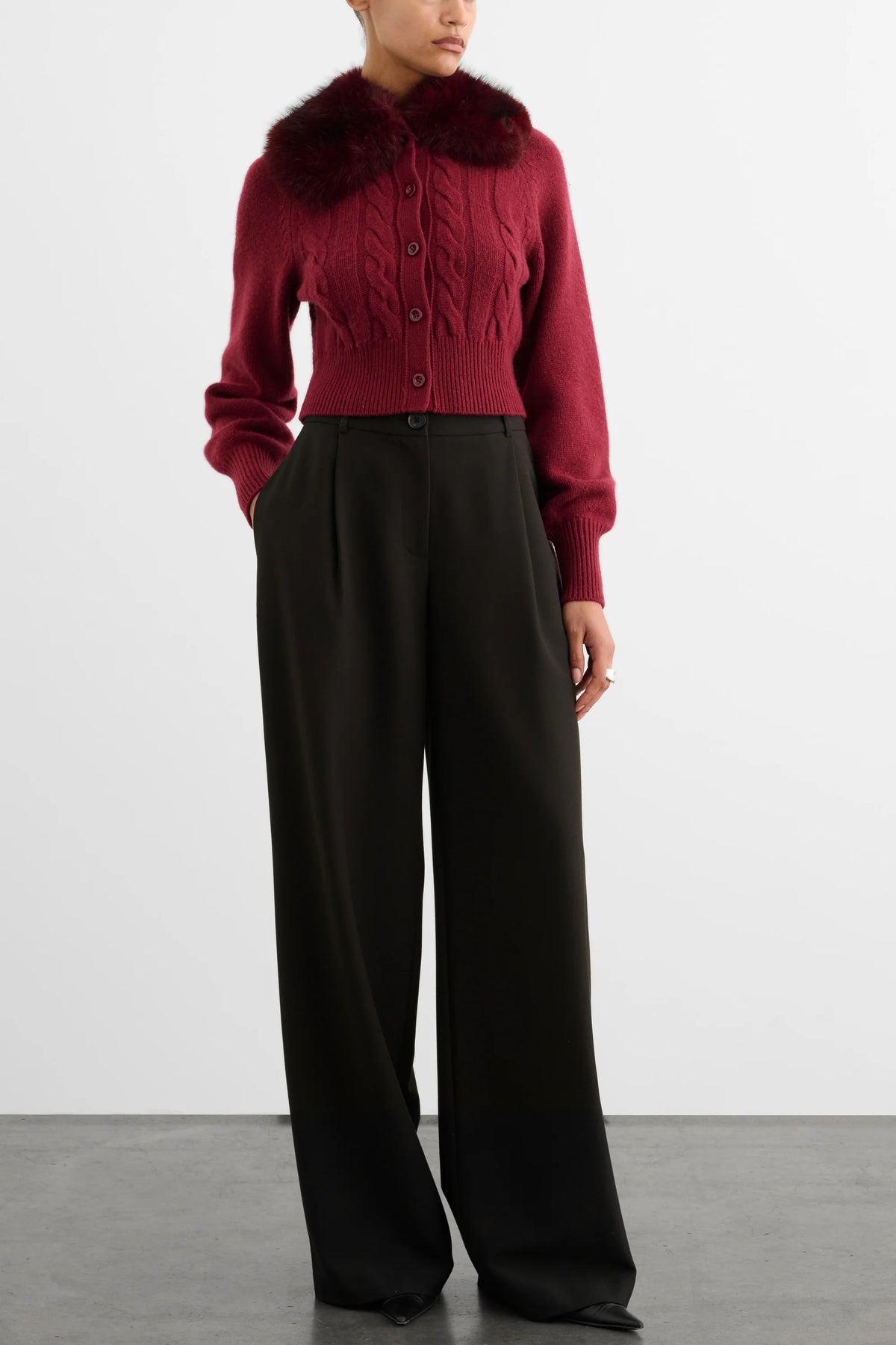 TOCCIN Rita Cable Knit Cardigan