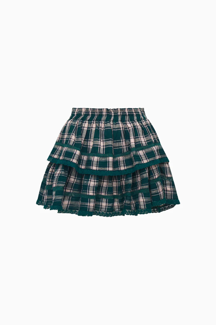 LOVE SHACK FANCY Ruffle Mini Tartan Skirt