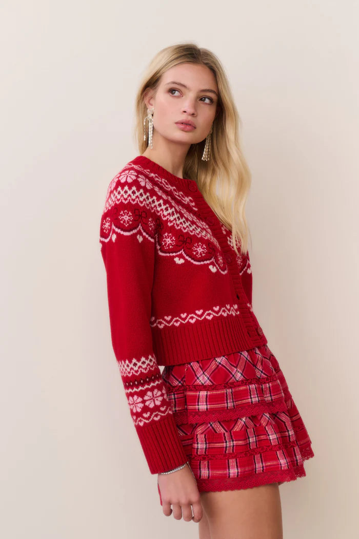 LOVE SHACK FANCY Shantae Wool Fair Isle Cardigan
