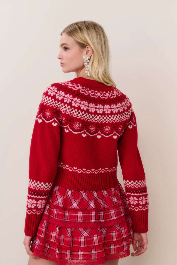 LOVE SHACK FANCY Shantae Wool Fair Isle Cardigan