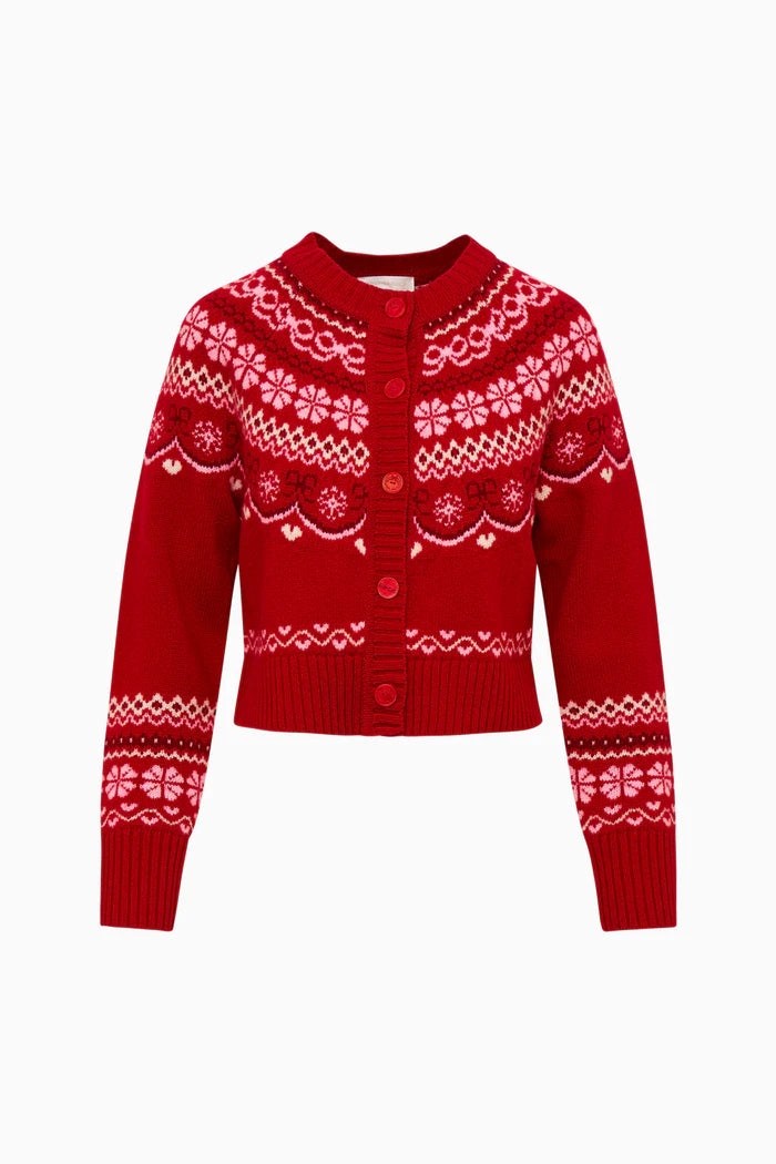 LOVE SHACK FANCY Shantae Wool Fair Isle Cardigan