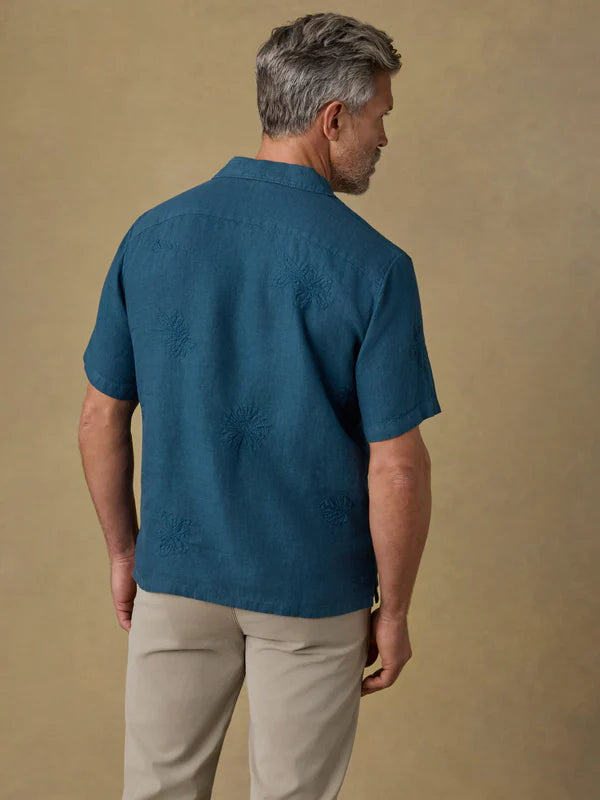 FAHERTY Short Sleeve Embroidered Shirt