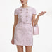 SELF PORTRAIT Pink Boucle Pearl Mini Dress