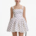 SELF PORTRAIT Cream Polka Dot Satin Mini Dress