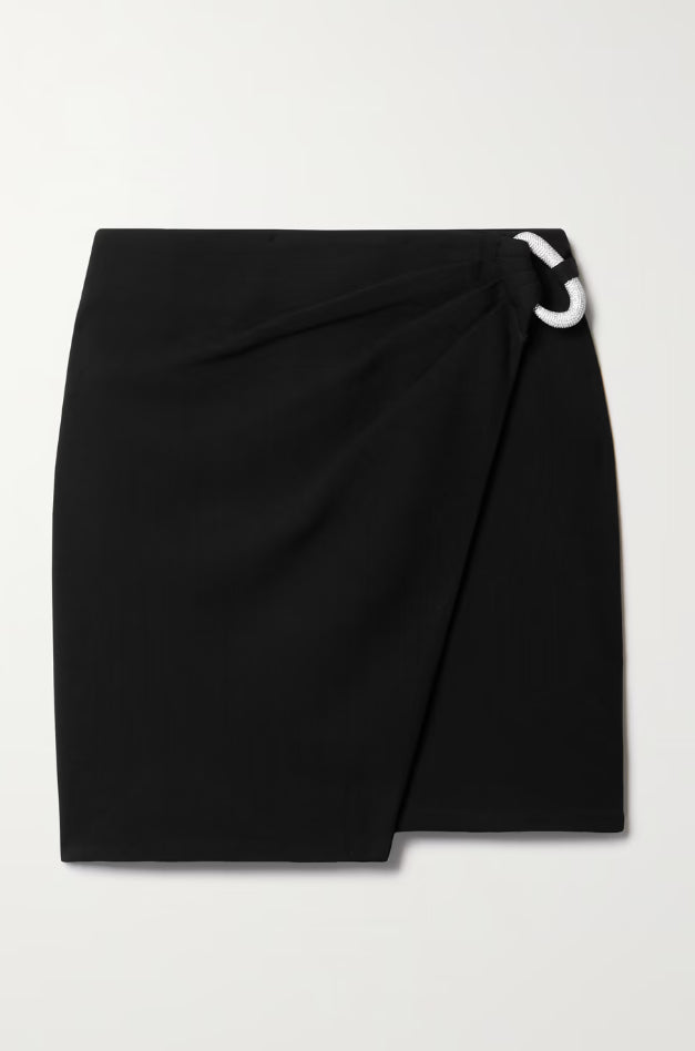 SIMKHAI Ebony Wrap Mini Skirt