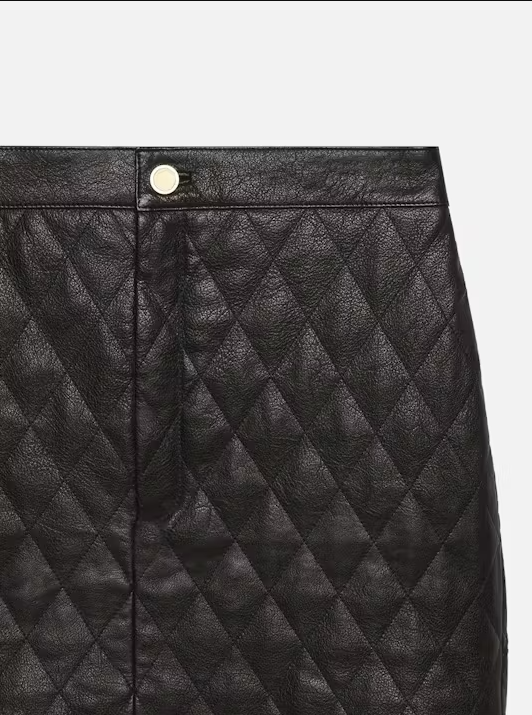 FRAME Quilted Leather Skirt