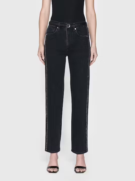 FRAME Le Sleek Straight Studded Jean