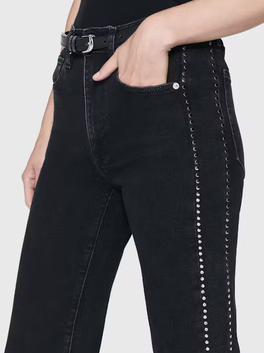 FRAME Le Sleek Straight Studded Jean