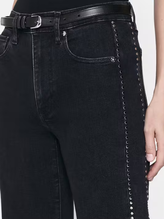 FRAME Le Sleek Straight Studded Jean