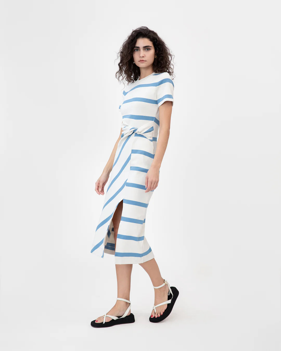 TANYA TAYLOR Short Sleeve Striped Cody Dress