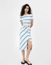 TANYA TAYLOR Short Sleeve Striped Cody Dress