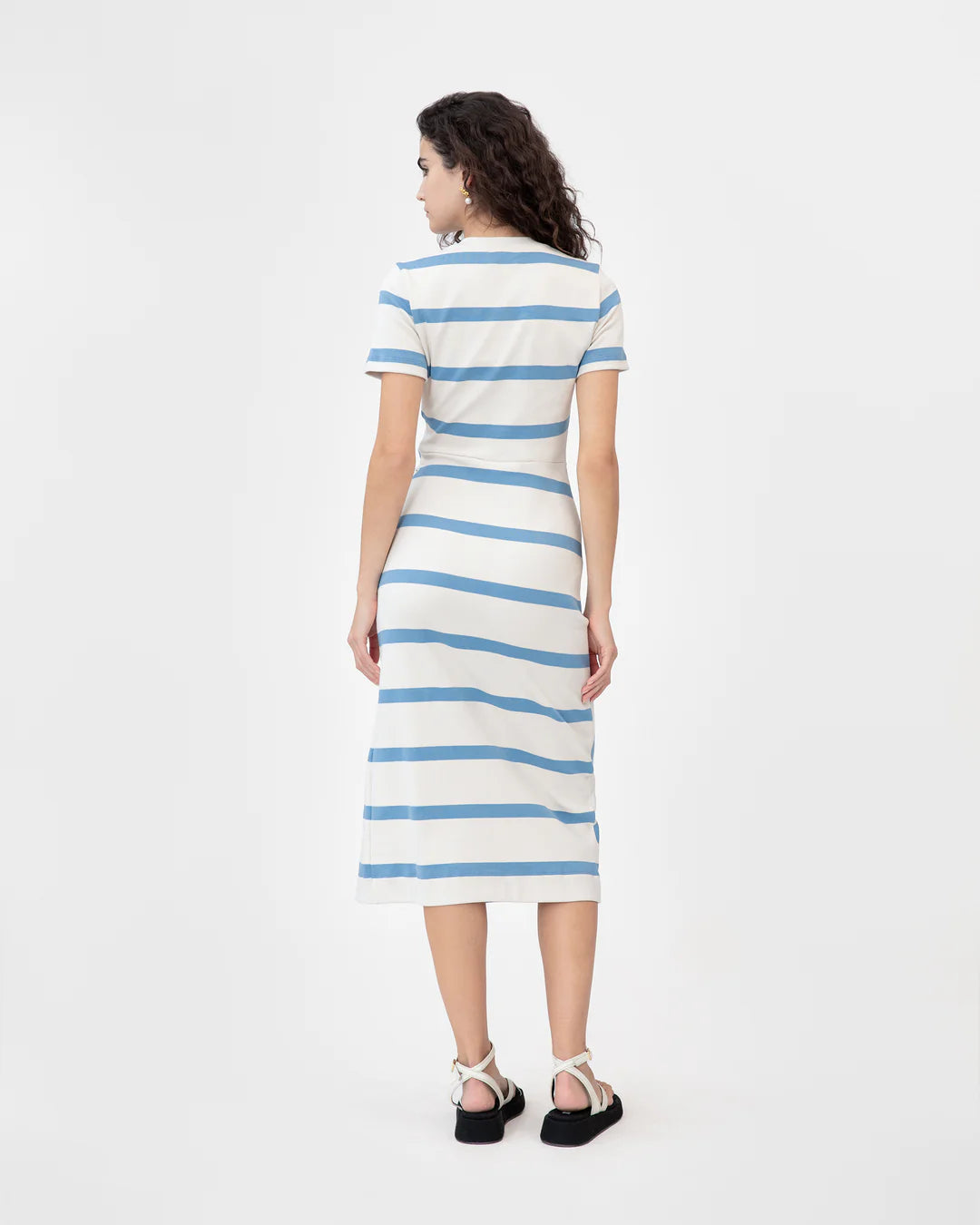 TANYA TAYLOR Short Sleeve Striped Cody Dress