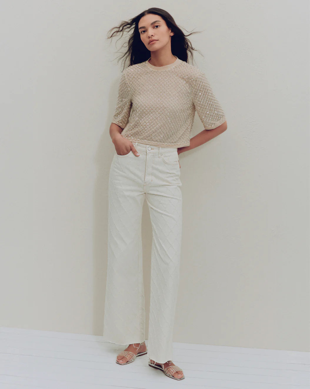VERONICA BEARD Novalie Beaded Top