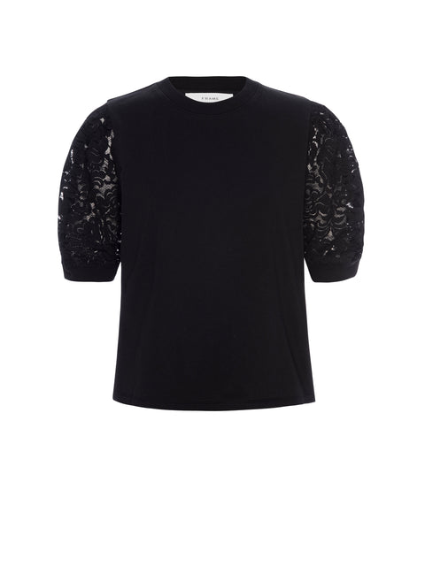 FRAME Lace Sleeve Frankie Tee