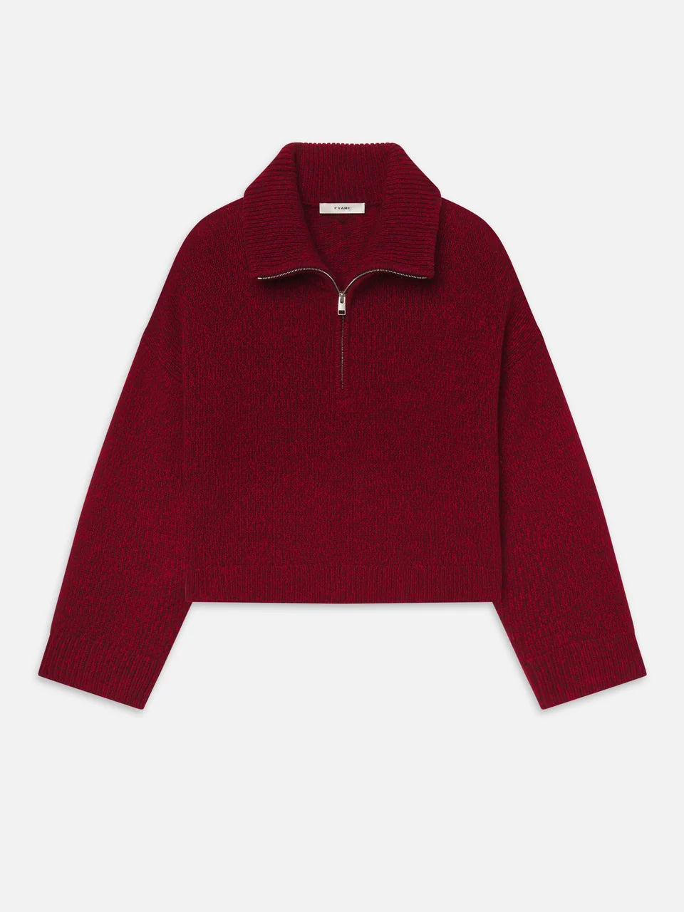 FRAME The Half Zip Marled Sweater