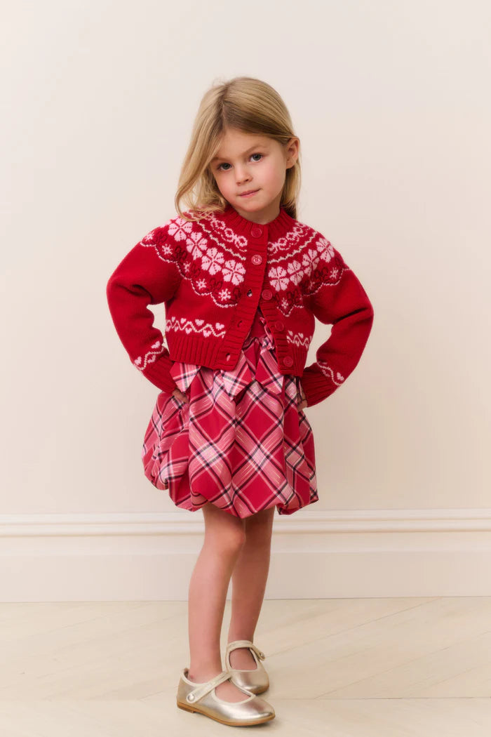 LOVE SHACK FANCY Little Girls Wrenna Fair Isle Cardigan
