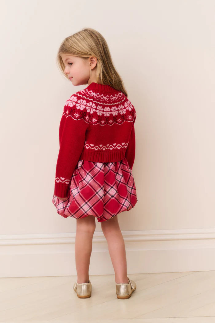 LOVE SHACK FANCY Little Girls Wrenna Fair Isle Cardigan