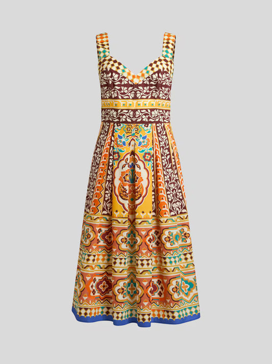 ETRO Printed Poplin Midi Dress