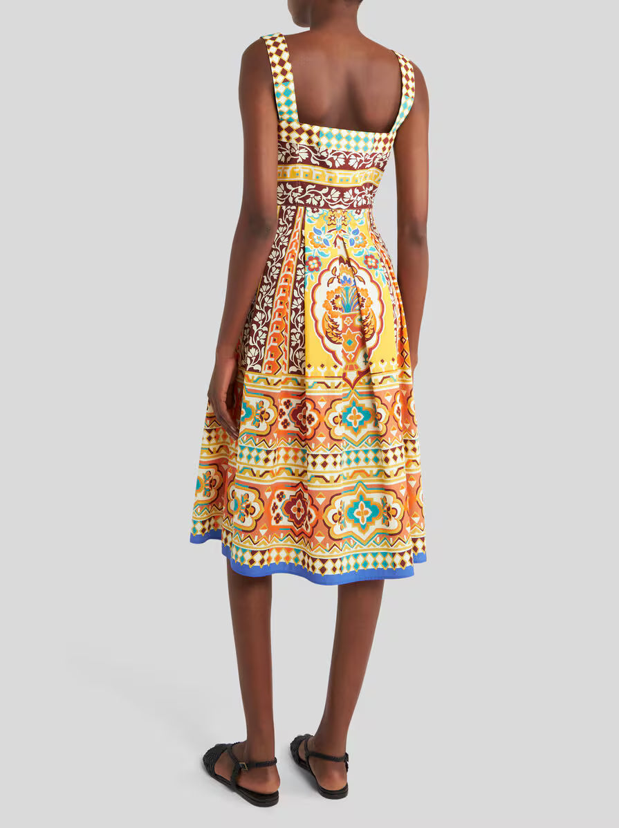 ETRO Printed Poplin Midi Dress