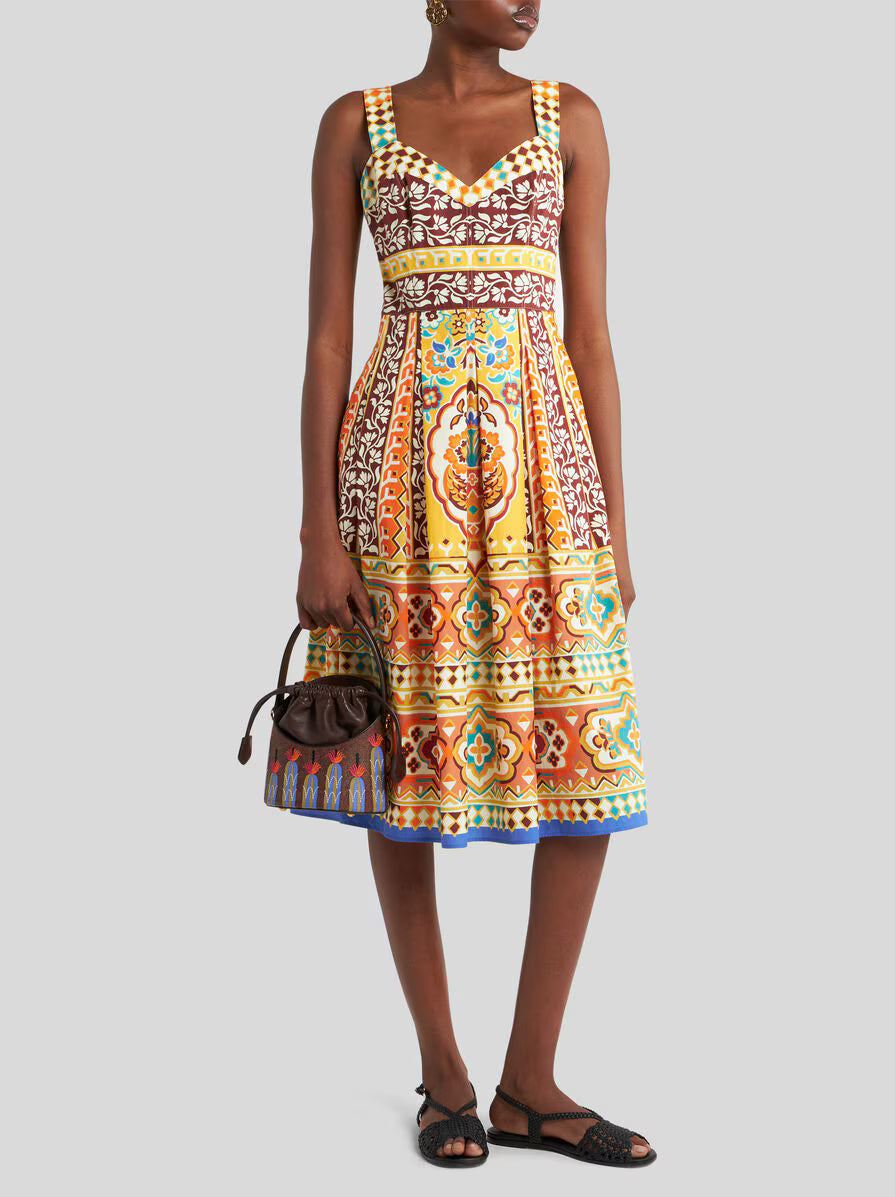 ETRO Printed Poplin Midi Dress