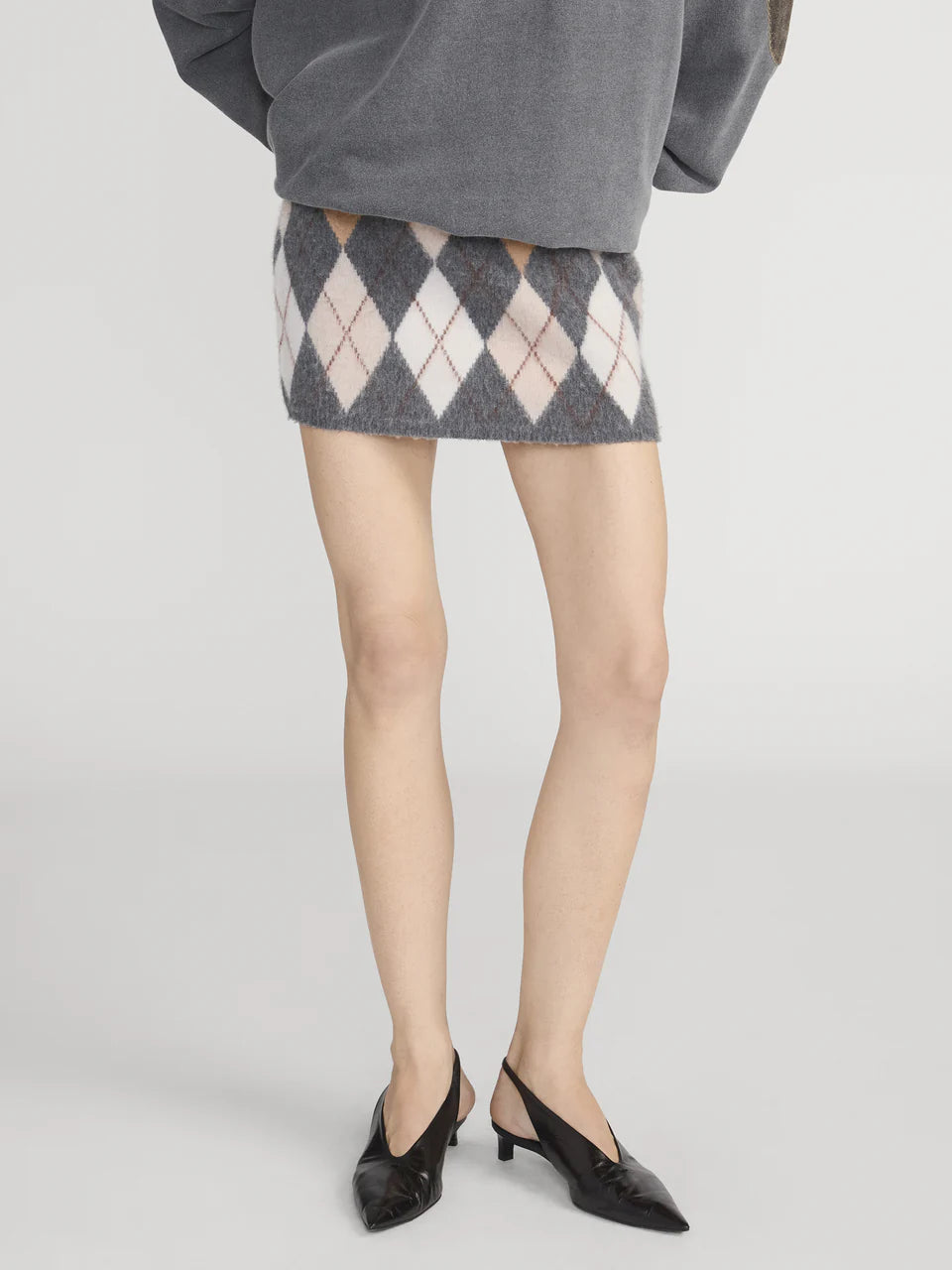 FRAME The Brushed Argyle Skirt