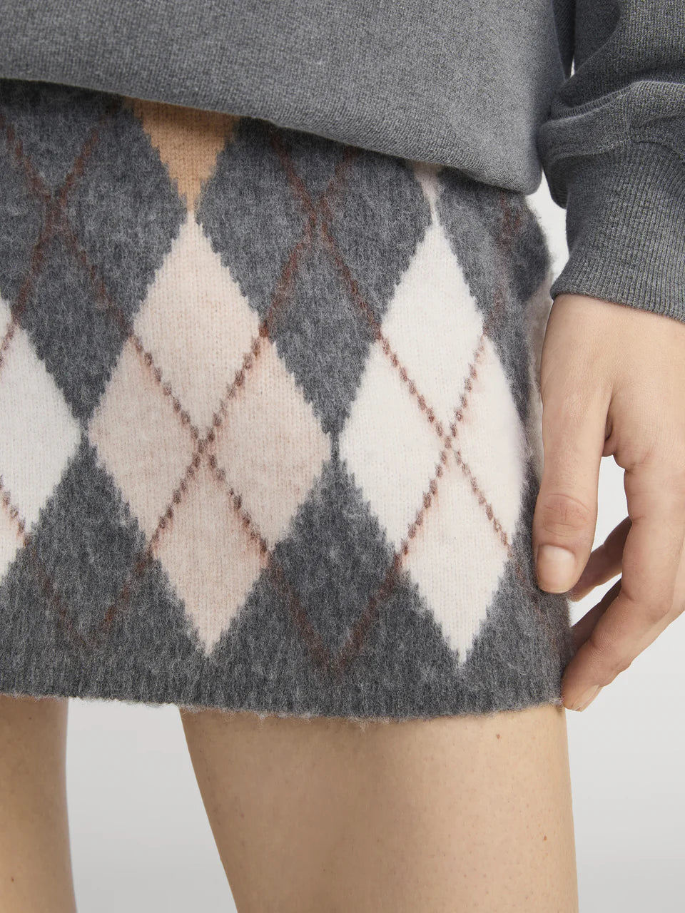 FRAME The Brushed Argyle Skirt