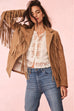 LOVE SHACK FANCY Geraline Suede Fringe Jacket